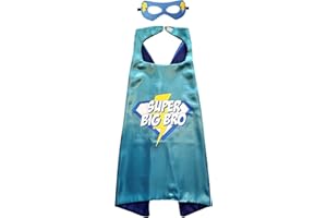 Willows Castle Big Brother Superhero Cape & Mask - New Sibling Gift - Gender Reveal Boys Super Big Bro Fancy Dress Costume