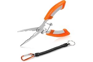 SPEEDWOX Szczypce wędkarskie długie nos ryby haczyk do usuwania szczypce szczypce wędkarskie nożyczki igły wędkarskie szczypce do nosa wędkarstwo wielofunkcyjne szczypce z odpornym na utratę smyczą wędkarską