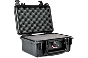 PELI 1120 Wasserdichtes Case für Optische und Elektronische Instrumente , IP67 Wasser- und Staubdicht, 2L Volumen, mit Schaumstoffeinlage (Anpassbar), Schwarz