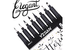 YISAN Penne Calligrafia per Lettering, Penne Calligrafiche, Set di Pennarelli Neri per Principianti, Disegno,70306