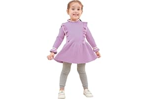 Miipat Bambino Ragazza Maglione Vestito Manica Lunga Bimba Bambina Carino Pullover Maglia Gonna