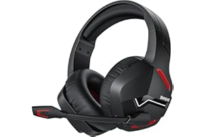 BINNUNE Casque de Jeu sans Fil avec Microphone pour PC PS4 PS5 Playstation 4 5, Casque de Jeu 2,4G sans Fil Bluetooth USB avec Micro pour Ordinateur Portable