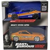 HOT WHEELS Jada 1/32 &Ouml;l&ccedil;ek 2'li Fast and Furious Seti Nissan Silvia Toyota Supra Oyuncak Arabalar, Oyuncak Araba