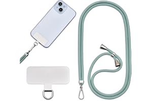 Jaslongri Mobile phone chain universal, mobile phone lanyard, hanging around the neck or diagonally tensioning, with a metal patch and adjustable and detachable rope.