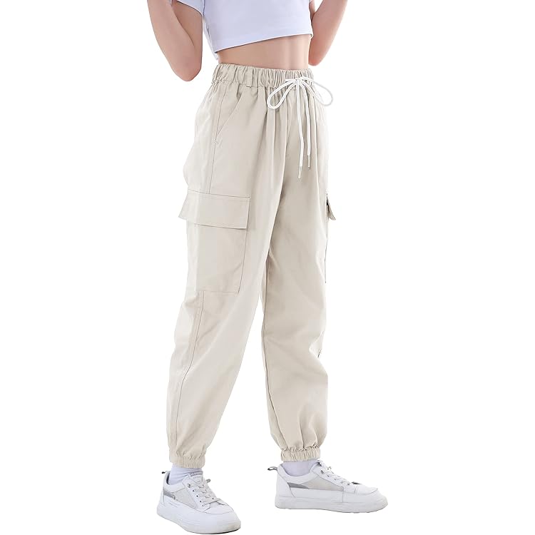 Casual Broek Meisjes Levi's - Baggy Cargobroek In Crème Casual Broek Meisjes Levi's - Baggy Cargobroek In Crème