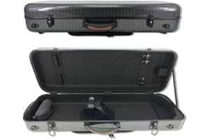 WUQIMUSC Custodia per viola da 40,6 cm, resistente, in fibra di carbonio, forma oblunga, adatta per 38,1-43,2 cm regolabile