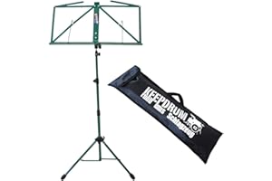 keepdrum Notenständer MUS3GR Grün Notenpult mit Tasche