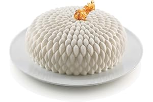 silikomart | Moule à gâteau en Silicone Modern HONORÉ, antiadhésif, Lot de 1 Moule à gâteau, Design 3D, Ø 195 h 70 mm, Volume 1600 ml, Made in Italy, Gris Clair
