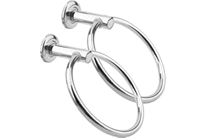 MOUYAT 2 Pack 16.5cm Stainless Steel Towel Holder Ring, Wall Mounted Hand Towel Holder, Round Towel Rail Hanging Towel Hanger for Bathroom and Kitchen