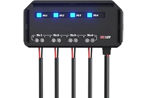 Kriogor 12V Car Fuse Box with Relay, 12V Motorcycle Fuse Relay Box Quick Wiring 4-Way Fuse Holder with Indicator Lights & 2/3/5A Fuse for Motorcycle,Cars,Headlights,Navigation,Phone Holder,Car Charger