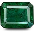 Anuj Sales Zambian Emerald/Panna Earth Mind Stone 8.65 Carat / 9.25 Ratti Unheated Untreated Natural Original Certified AAA++ Quality for Men and Women {Lab Approved}