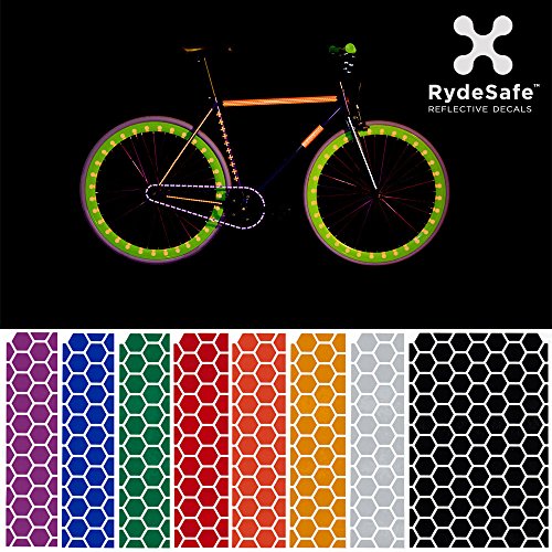 RydeSafe Hexagon Kit Small (schwarz) - Reflektierende Aufkleber fürs Fahrrad