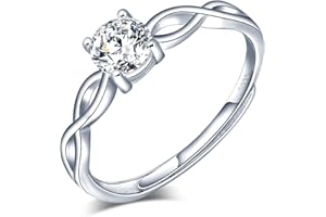 CPSLOVE Anillo de plata 925 para pareja, anillos de bodas de diamantes de flores, tamaño ajustable, Anillo de compromiso