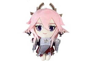 Heionia Yae Miko Peluche 20 cm Yae Miko Figurine Jouet Plush Toy Doll Cadeau pour Fans Enfants Anniversaire Halloween Noël (Yae Miko)