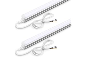 Barrina Led Batten Light 2ft 60cm, T5 Led Tube Lights, 1100lm 10W 6500K Super Bright White LED Garage Workshop Lighting, Wall and Ceiling Batten Lights 2 Packs