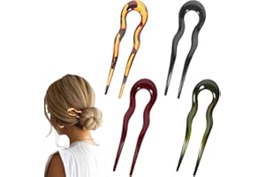 AFCJLTO 4 Stück french hair pin Französische Haarnadeln u förmige Haarnadel groß French twist hair pin,Hair Pins French Clip für Frauen Mädchen Alle Haartypen
