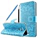 Produktbild Fraelc® LG G6 Hülle Premium Kunstleder Tasche im Bookstyle Klapphülle mit Weiche Silikon Handyhalter Lederhülle für LG G6 Indische Sonne Design Brieftasche - Blau