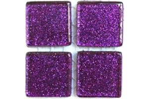 HOBBY ISLAND MOSAICS 20mm Glitter Mosaic Tiles for Arts and Crafts - Sheet (Emperor Purple - Sheet,GL13-20b)