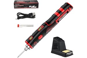 FrogBro Tragbarer Akku Lötkolben Verbesserter 11Watt LD006A-Pro 2500mAh Max 520°C, Hohe Kapazität und Schnelles Aufheizen, Professionelles Sicheres Kabelloser Lötkit, Geeignet für Anfänger und Profis