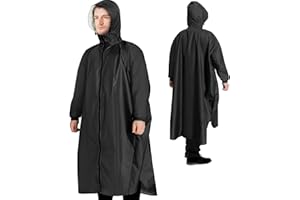 ANYOO Poncho de Pluie Imperméable Femmes Hommes avec Capuche Léger et Portable Manteau de pluie avec Manches Longues pour Randonnée Extérieure, Cyclisme, Taille unique