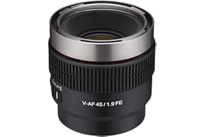 Samyang V-AF 45mm T1,9 FE pour Sony E, Objectif vidéo, Objectif autofocus, Support Cine Lens 8K, Compatible anamorphique, Commutateur personnalisé et Bouton personnalisé