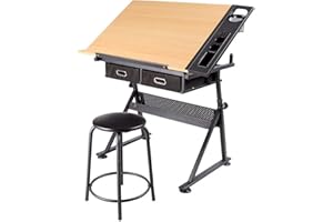 costoffs Adjustable Drawing Table, Drafting Table, Artist Drawing Table with Tiltable Tabletop, Art Craft Desk for Work