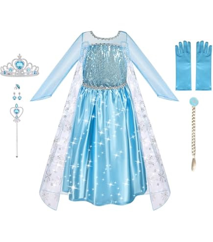 Costume Frozen Parrucca Elsa Frozen Costume Travestimento Per