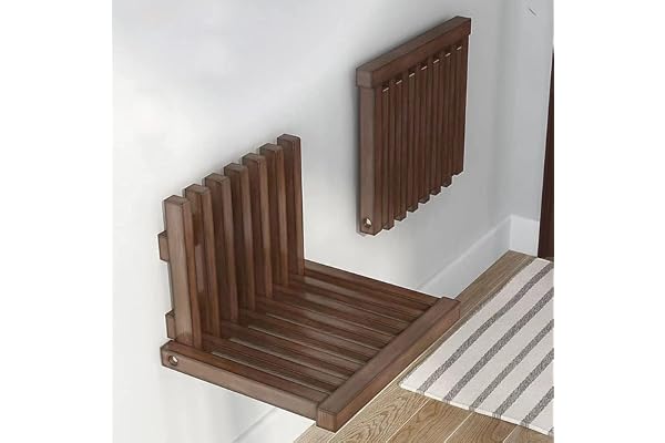 Runam Woods Ultra Thin Wall Hanging Shoe Changing Folding Stool Porch Chair Shoe Changing Wall-Mounted Folding Home Entrance Stool, Hallway Chair for Home Office and Public Place.