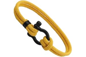 XCSM Mens Nautical Rope Braided Bracelet with Clasp for Mens Womens Unisex Friendship Bangle Wristband Handmade String Woven Cuff Bracelet