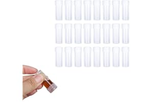 Rowwait 25Pcs 5 ml Plastic Sample Bottles Small Clear Storage Container Case Test Tube Vial with Screw Cap,Sampling Bottle Reagent Bottle,Plastic Test Tubes Sample Vials for Lab,Small Items