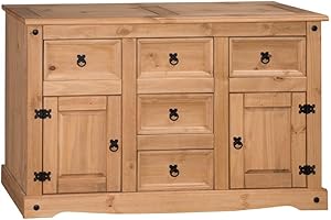 MERCERS FURNITURE Corona Large 2 Door 5 Drawer Sideboard Pine Dining Room