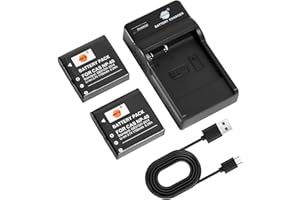 DSTE ELECTRON DSTE 2PCS NP-40 Batería y Cargador Compatible con Casio Exilim EX-FC150 EX-FC150BK EX-FC150RD EX-FC160S EX-Z400