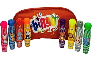 THOMAS AND ANCA Thomas & Anca Club Supplies Ltd Lot de 8 tampons de bingo avec trousse à crayons pour billets de bingo Rouge 8 x 15 ml