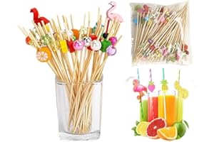 MWUMRCM 100 Pezzi Cocktail Stuzzicadenti Decorazioni, Stuzzicadenti Decorativi Legno Cocktail Stecchini Frutta per Aperitivo Forniture Feste per Feste Frutta Sandwich Stuzzichini Compleanno Matrimoni