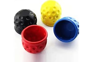 FENGJINGJIACHENG 4Pcs Towing Hitch Cover,Trailer Hitch Ball Cover, 50mm Rubber Tow Ball Cover, Car Soft Ball Protect Tow Bar Ball, Case Hitch Ball Cover Cap for Trailer Car Truck RV, Black/Red/Yellow/Blue