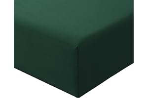 RUIKASI spännlakan 90 x 200 cm mörkgrönt lakan – Oeko Tex dra-på-lakan 90 x 200 påslakan, mikrofiber sänglakan lakan 90 x 200