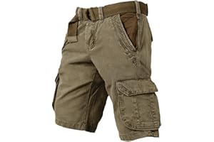 CLOAKA Kurze Hosen Herren Baumwolle Stretch Baggy Cargo Shorts Sommer Outdoor Casual Cargohose Herren Kurz mit Taschen