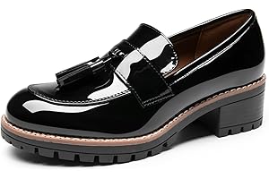 DREAM PAIRS Womens Loafers, Slip On Platform Chunky Penny Heeled Lug Sole Loafers for Women Dressy and Work, Business Casual Shoes for Women