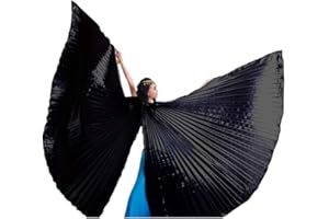 Best Dance Women's Egyptian Egypt Belly Dance Costume Bifurcate Isis Wings Black