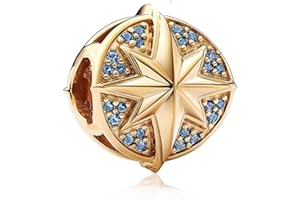 HappyStar charm argento 925,bead charm da donna,perline, si adatta fascino bracciali collana Gioielli europei,