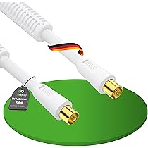 Cam TV Sat HD Cavo Satellitare Coassiale Con Spine F Dorate - 1,5 / 5 / 10 Metri, Per DVB-S2, 4K, HD TV Antenna Radio Fm