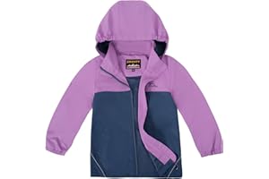 SMONTY Veste Imperméable pour Enfant Résistant au Vent Softshell à Capuche Veste Extérieure Respirante pour La Randonnée, Le Vélo et La Course à Pied