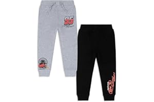 Disney Cars Boys 2 Pack Joggers – 100% Cotton Lightning McQueen Tracksuit Bottoms with Elasticated Waist – Kids Sweatpants Ages 18-24 Months to 6-7 Years