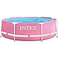 Intex 2.44m x 76cm Pink Metal Frame Pool, Set-up Size: 2.44m x 76cm (28290NP)