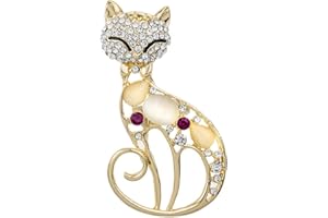 Ogquaton Broche Vintage Chat Or Pin Corsage Antique Opales Imitation Animal Broches Pour Femmes Petit Pin Pratique et Populaire