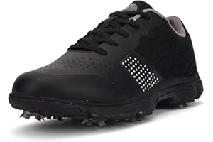 NGARY Zapatos de golf para hombre con pinchos, ajuste ancho, antideslizantes, transpirables, para exteriores, informales, talla grande
