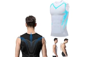 Jeeeun MENIONIC, 2024 New MENIONIC Tourmaline Posture Corrector Vest, Ionic Shaping Sleeveless Shir (White,Large)