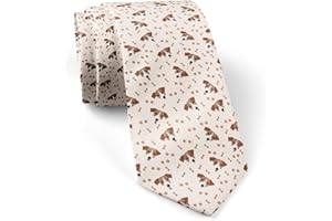 IKIKI-TECH Skinny Slim Fashion Necktie for men, Novelty Conversational Neckwear Ties (Jack Russell Terrier Pattern), As Shown, Large