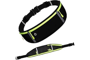 HETING-YQ Riñonera Running Riñonera Deportiva Impermeable con Tiras Reflectantes Cinturón de Deporte para Hombre y Mujer para Correr Caminar Fitness Viaje o al Aire Libre, Negro