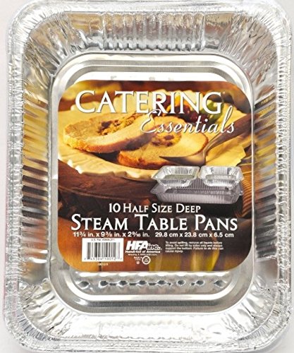 HFA Einweg-Bratform / -Backform / -Tablett aus Aluminium (Gastronorm), Tiefe entspricht halber Größe: 324 x 263 x 65 mm,10 Stück - 2